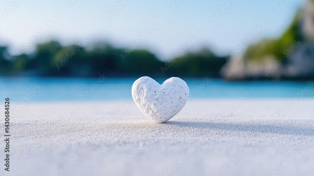 Fototapeta premium Heart-shaped stone on a beach