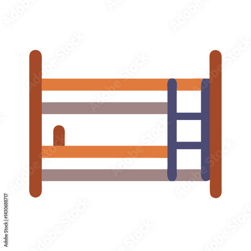 Stylized Bunk Bed Illustration on Black Background