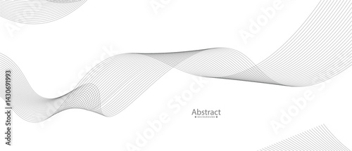 Abstract minimalist black lines forming wavy patterns on white background.
