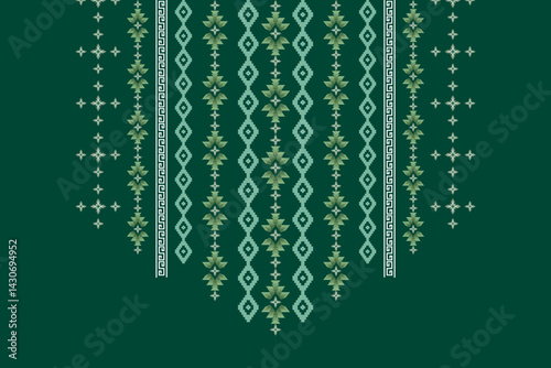 Neck geometric abstract Aztec oriental embroidery traditional border pattern. Native geometry neck decorative design for fashion, texture, element, neckline, textile, fabric, clothing, printing