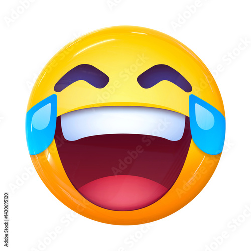 Cheerful and Playful Laughing Emoticons with Exaggerated Expressions for Joyful Designs