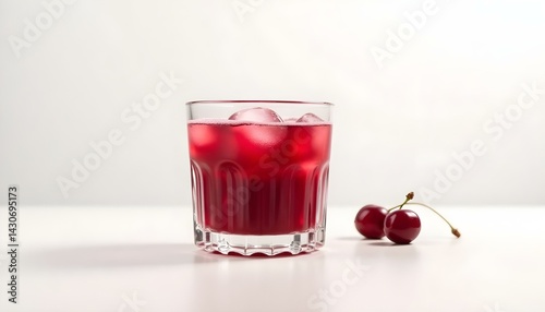 Wallpaper Mural glass of cherry juice on a white background Torontodigital.ca