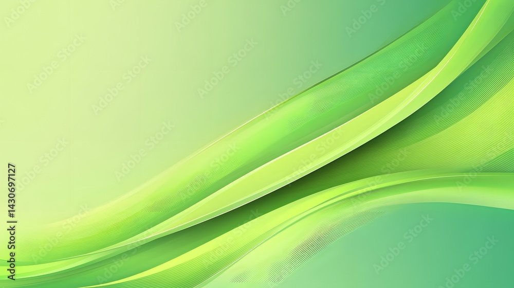 Fototapeta premium A smooth, flowing abstract design featuring vibrant green and yellow tones.