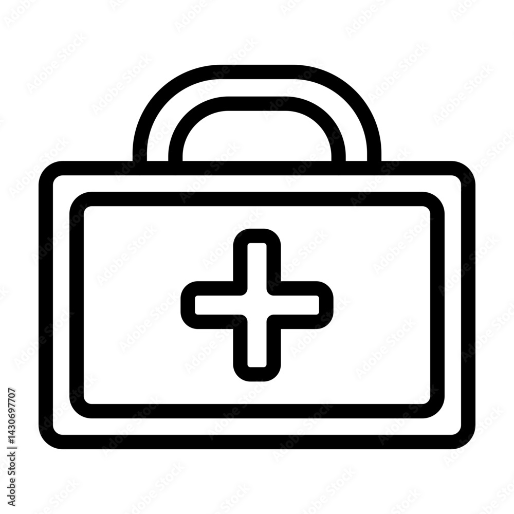 Fototapeta premium First Aid Kit Vector Line Icon Design