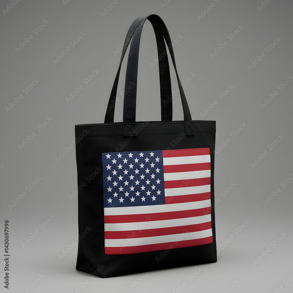 Fototapeta premium American Flag Tote Bag Pixel Art Design