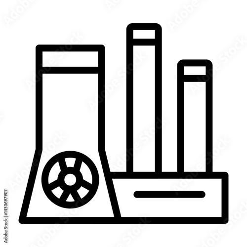 Nuclear Vector Line Icon Design