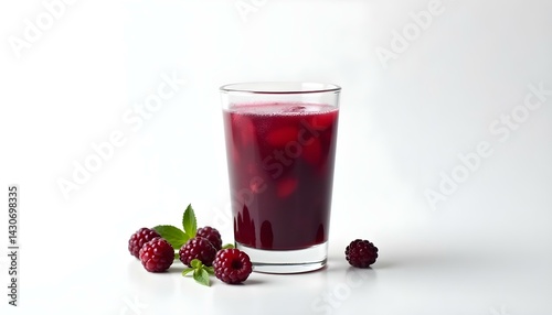 Wallpaper Mural glass of blackberry juice on a white background Torontodigital.ca