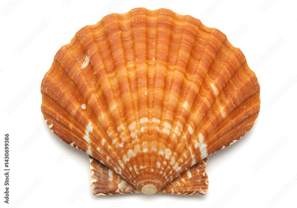 Obraz premium Orange scallop shell close up