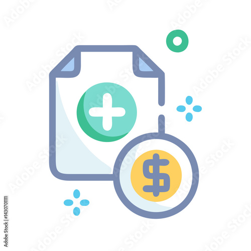 Financial Health Record Concept with File and Dollar