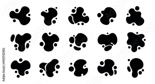 Abstract Black Blob Shape Collection