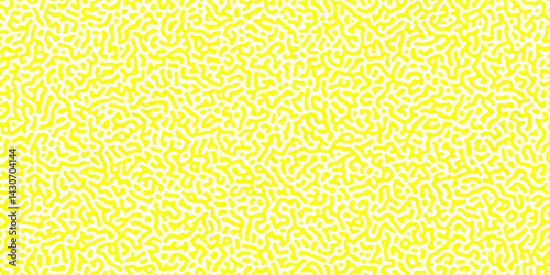 Abstract Reaction-diffusion Turing pattern natural texture yellow gradient color scheme. Linear design with biological algorithm psychedelic background. Reaction-diffusion or truing patter