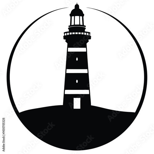 lighthouse silhouette vector.