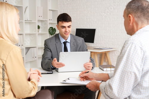 Male lawyer working with ma...