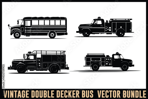 Vintage Double Decker Bus Bundle 