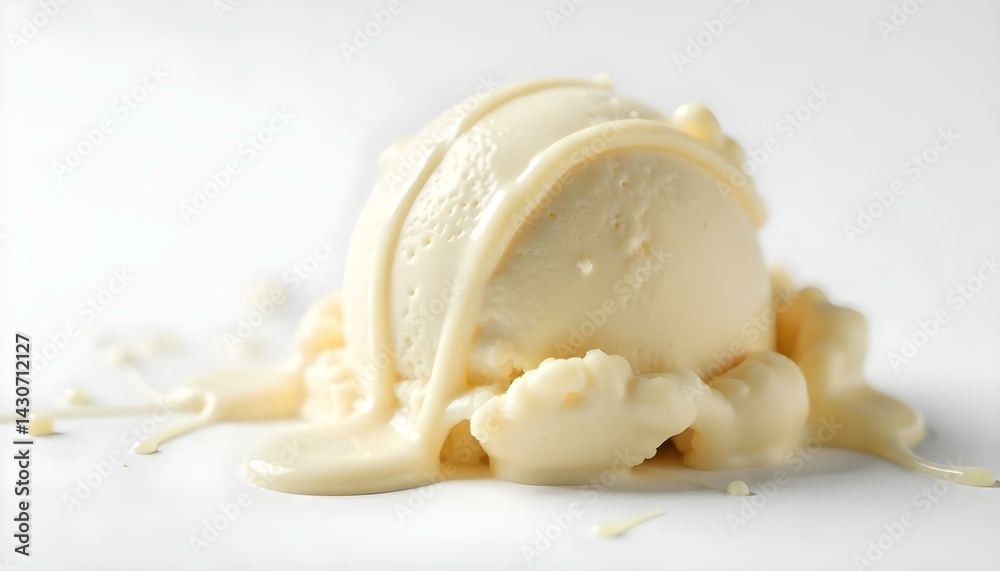 Vanilla ice cream scoop with chocolate sauce isolated on white background Vanilla ice cream scoop with chocolate sauce isolated on white background