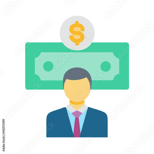 Money Mindset: Banker, Currency, and Investment Icon Symbol