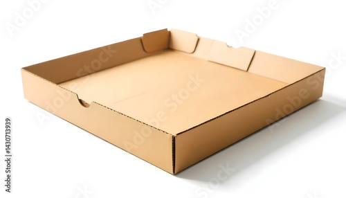 unlabeled paper pizza box isolated on white background