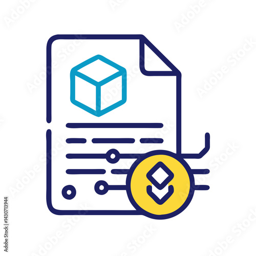 3D Modeling File Configuration Vector Icon Illustration Design