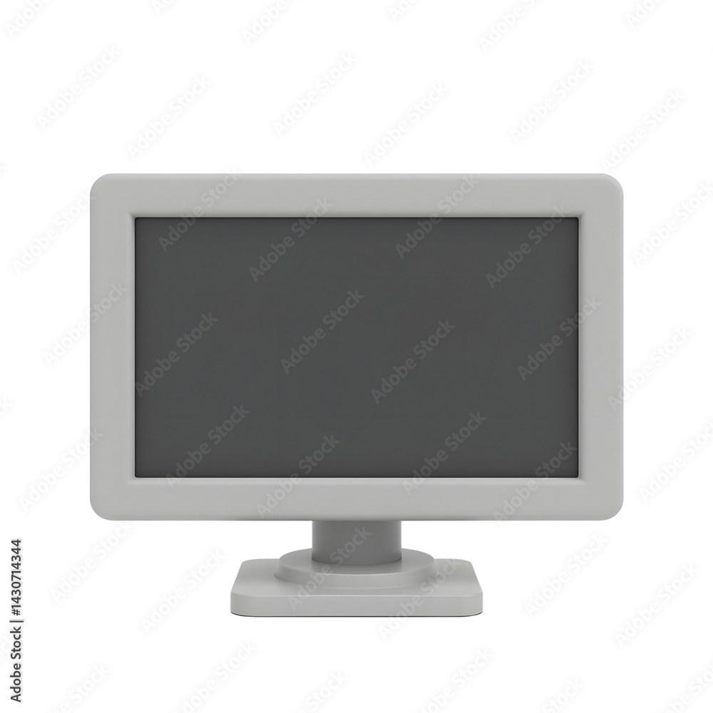 Displaying Modern Computer Screen with Gray Frame and Blank Monitor Displaying Modern Computer Screen with Gray Frame and Blank Monitor