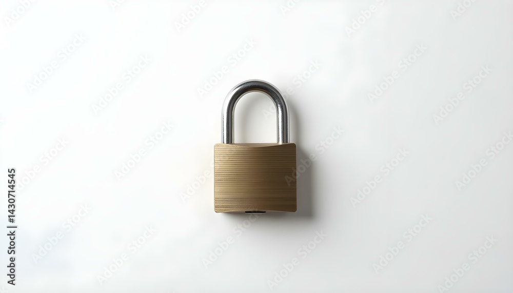 Metal padlock on white background Metal padlock on white background
