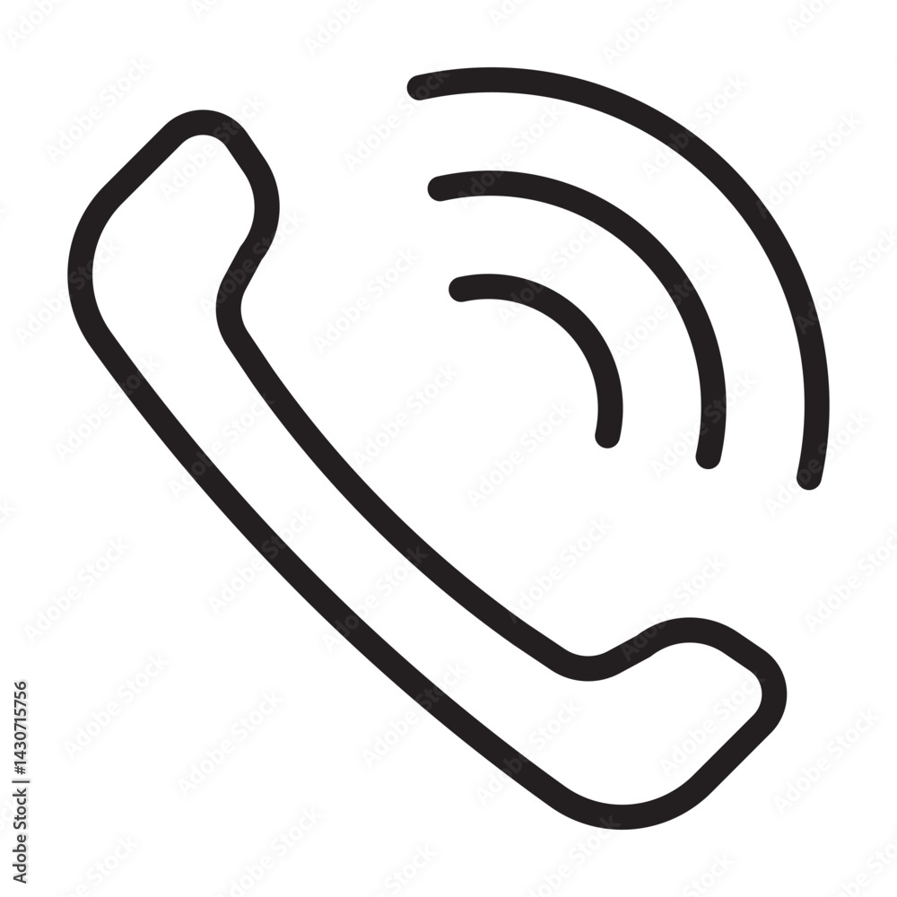 Phone with Speech Vector Line Icon Design Phone with Speech Vector Line Icon Design
