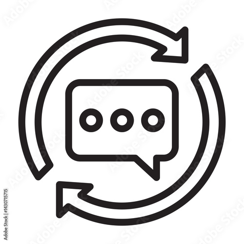 Feedback Loop Vector Line Icon Design