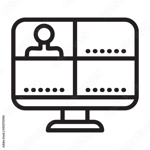 Conference Call Vector Line Icon Design