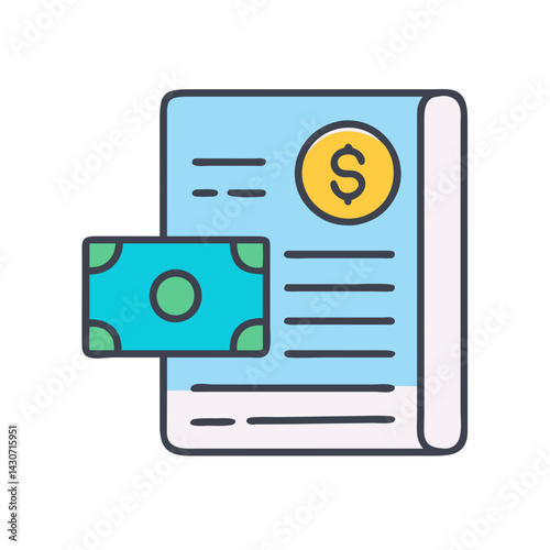 Wallpaper Mural Financial statement and cash icon for business or payment Torontodigital.ca