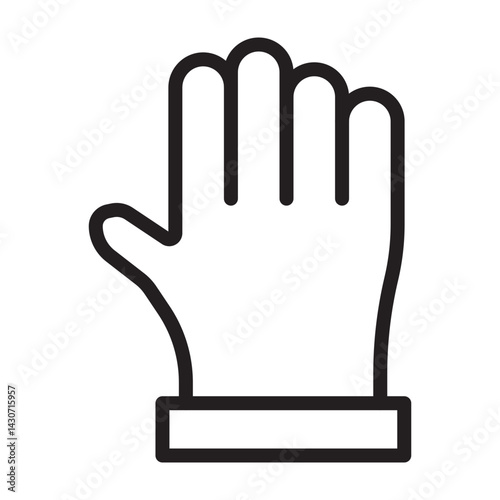 Raised Hand Vector Line Icon Design
