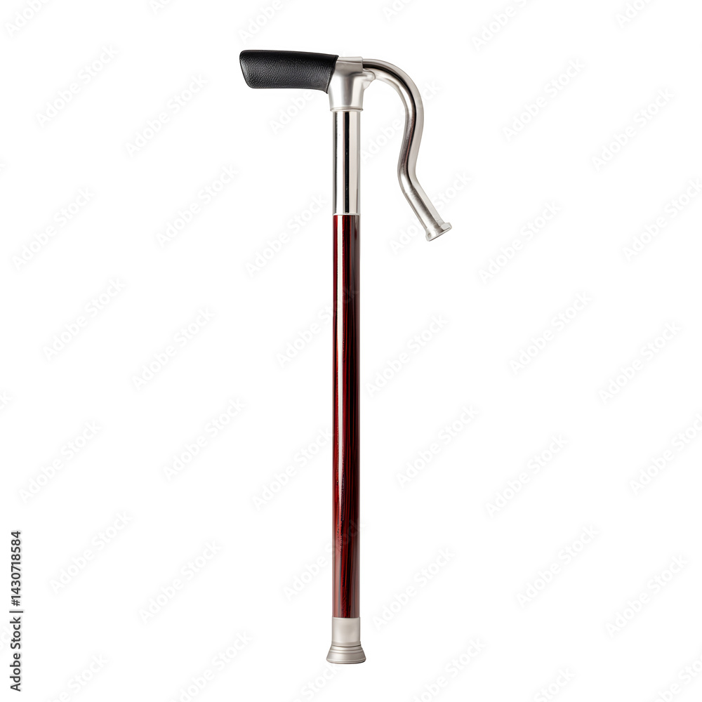 Single crutch with padded top isolated on transparent background Single crutch with padded top isolated on transparent background