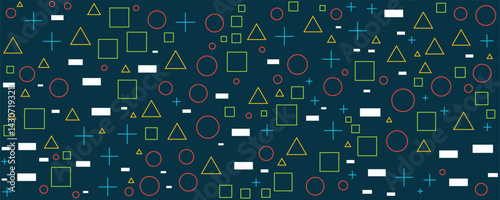 Video games outline pattern. Vector game concept seamless background. Play station game pad. Abstract background controller seamless pattern on dark background
