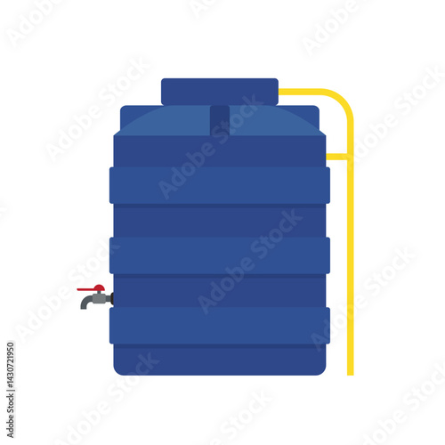 Water tank vector. Tap. Water tank on white background.