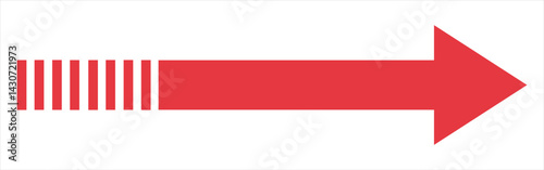 Long red arrows icon. Trendy long arrows left and right in flat style. Replaceable vector design. For your apps, websites and UI or UX design