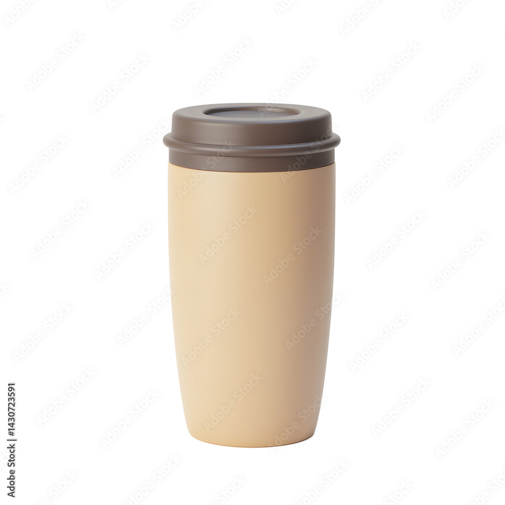 Reusable Coffee Cup with Lid on White Background for Mockup Reusable Coffee Cup with Lid on White Background for Mockup