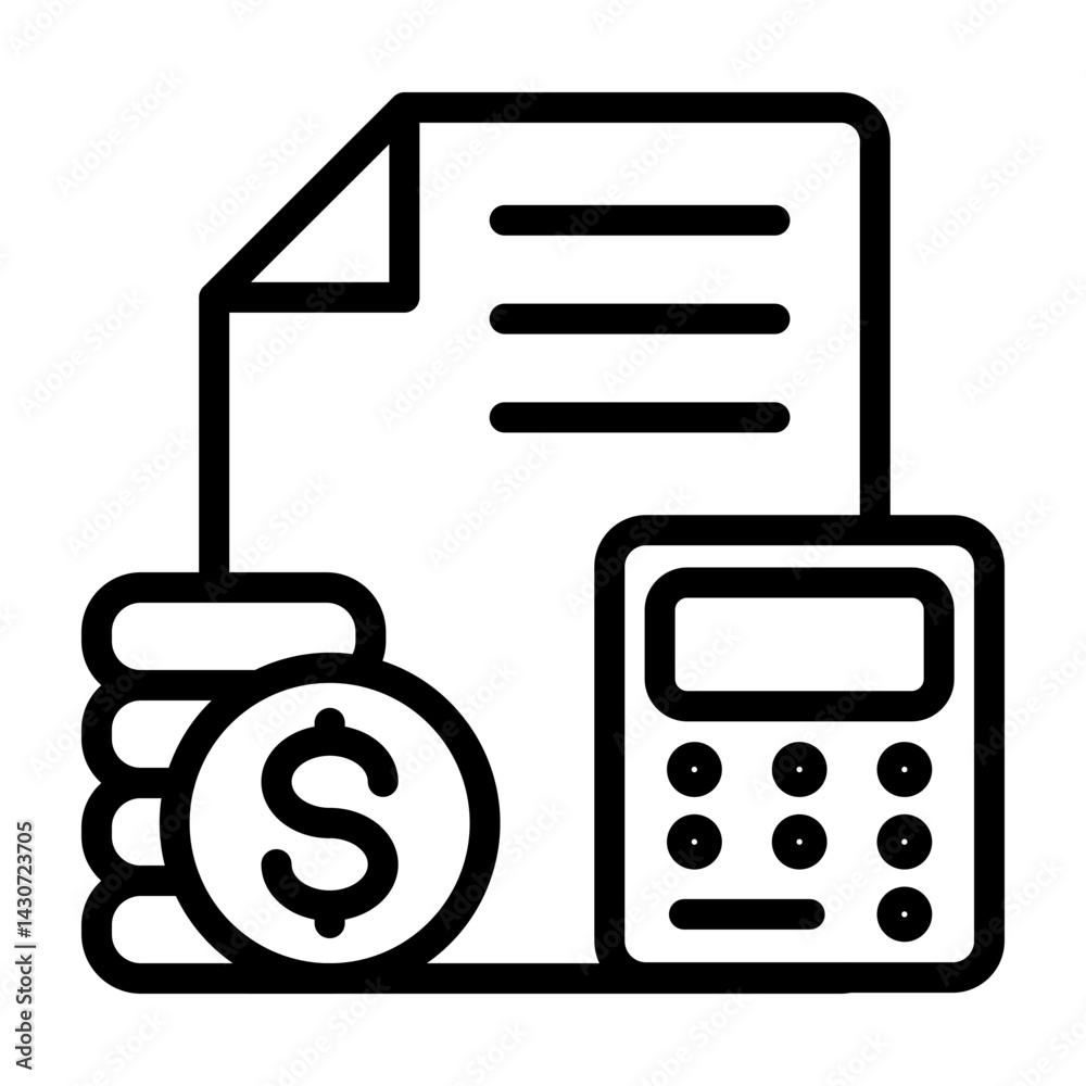 Budget Vector Line Icon Design Budget Vector Line Icon Design