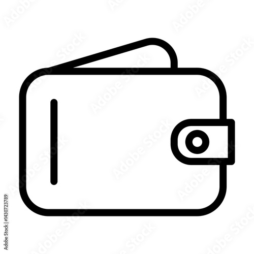Empty Wallet Vector Line Icon Design