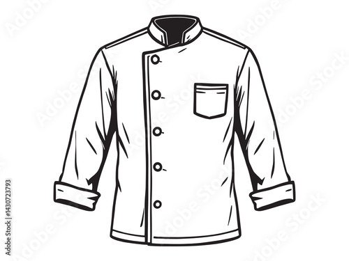 chef coat line art elegant design for culinary professionals
