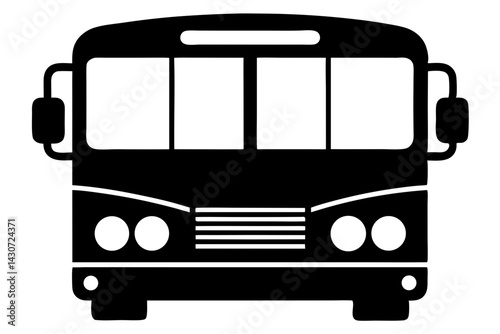 Bus silhouette side view graphic transportation public vehicle design element minimalist style urban transport mobility concept isolated vector, bus, silhouette, side view, public transportation