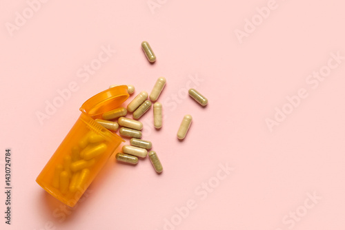 Jar with hard capsules on p...