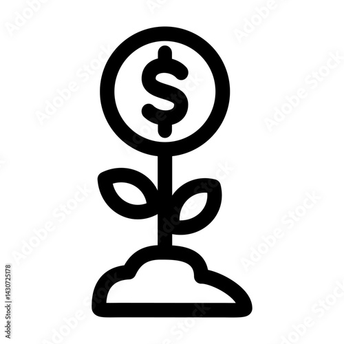 Outline Icon of Investment Context such as return, loss, etc