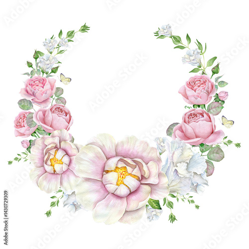 Fototapeta Naklejka Na Ścianę i Meble -  Delicate wreath of  flowers