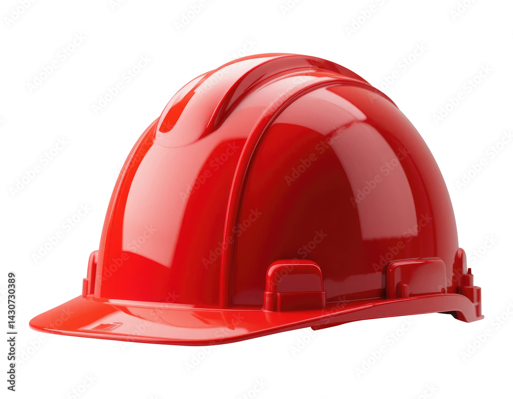 Fototapeta premium Red Safety Helmet Isolated on Transparent Background