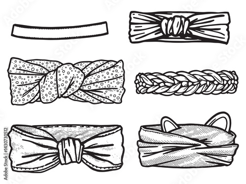 headband line art abstract geometric style design with clean lines