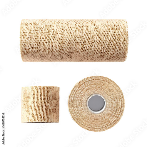 Adhesive bandage or medical bandage. Sticking plaster isolated on transparency background. photo