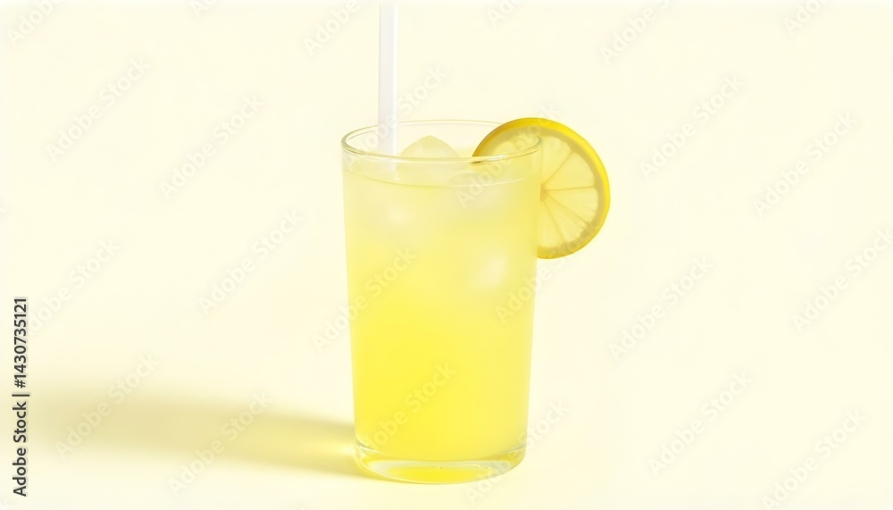 Glass of fresh lemonade isolated on white background