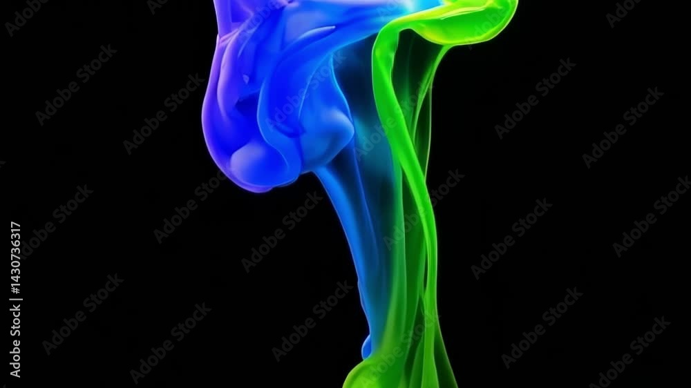 Colorful Liquid Flowing in Swirling Patterns in a Dark Background Colorful Liquid Flowing in Swirling Patterns in a Dark Background