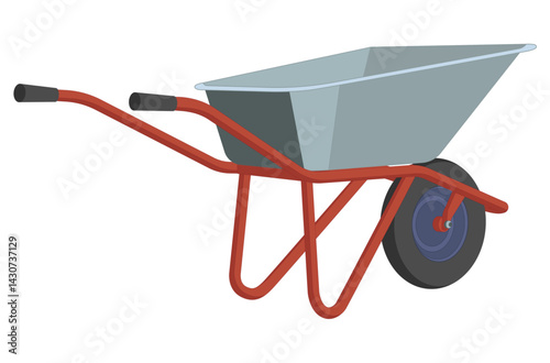 Garden wheelbarrow Vector illustration isolated on white.