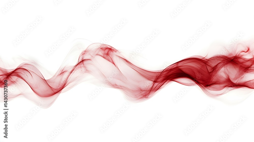 Abstract representation of flowing, red smoke against a white background. Abstract representation of flowing, red smoke against a white background.