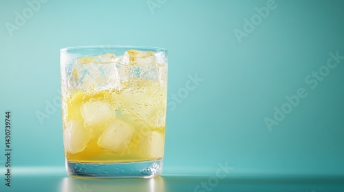 Wallpaper Mural Refreshing yellow drink with ice cubes Torontodigital.ca