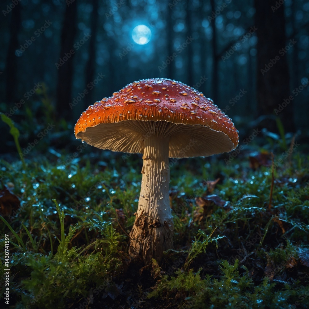 Fototapeta premium red mushroom in the forest